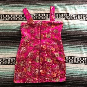 Forever 21 Oriental Embroidered Satin Dress